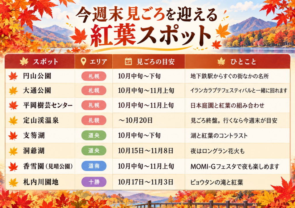 2026年10月17日ごろ見ごろを迎える紅葉スポット