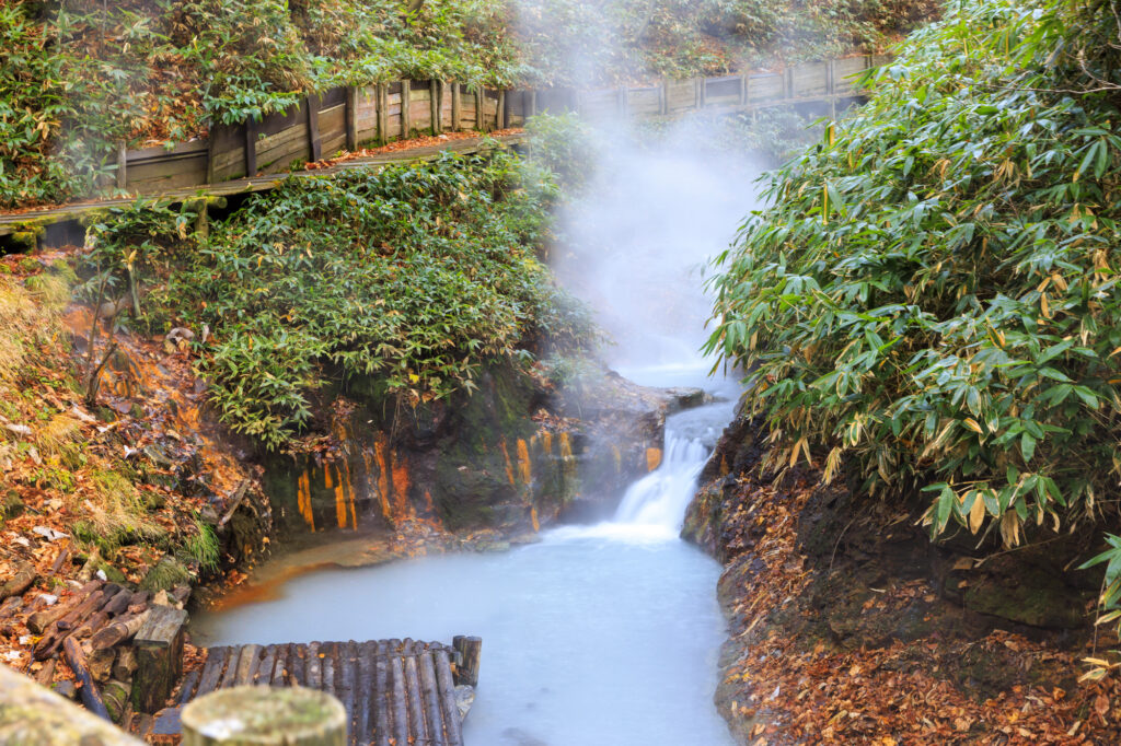 登別温泉付近での散策