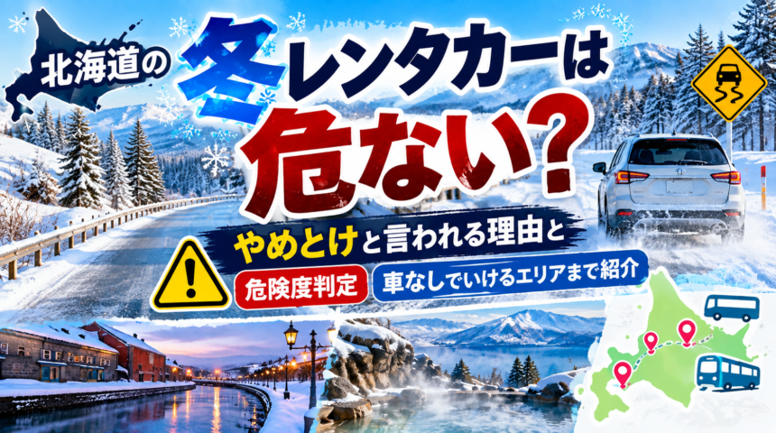 北海道の冬レンタカーは危ない？やめとけと言われる理由と危険度判定・車なしでいけるエリアまで紹介