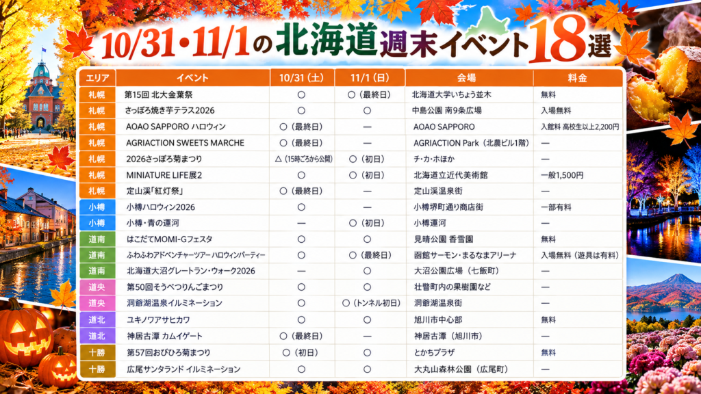 10/31.11/1開催イベント18選一覧