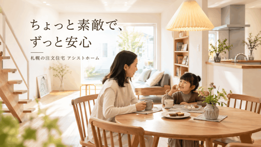 札幌の注文住宅ならアシストホーム。「ちょっと素敵で、ずっと安心」を叶える4つの家づくりアイキャッチ画像